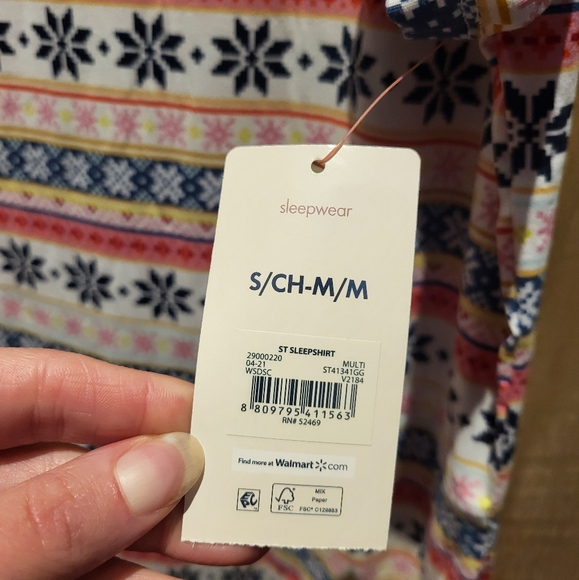 SECRET TREASURES Sleep Shirt Dress Fair Isle NWT - S/M - Picture 11 of 14